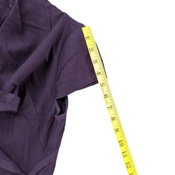 Donna Karan Sheath Dress Purple Short Sleeve Wool Blend Knee Length Size 6 - Picture 11 of 13